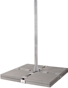 HERKULES XL Support Terrasse 8 Plaques Acier Galva 1,2m pour Fixation Parabole Antenne Satellite
