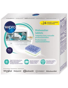 WPRO 24 x Tablettes Tout en 1 Pastilles Lave Vaisselle Professionnelles