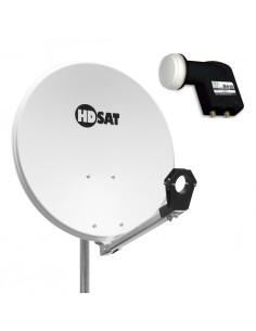 HDSAT Parabole satellite acier 65 cm + LNB Twin Best Germany Universel 0,1dB idéal Astra Eutelsat