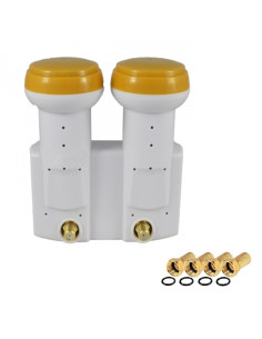 LNB MONOBLOC TWIN 0,1 DB GOLDEN MEDIA FULL HD 3D READY 