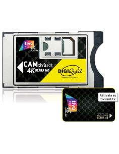 Digiquest Module Tivusat 4K ULTRA HD + Carte d'accès Tivusat chaînes TV italiennes