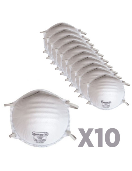 10X Masques respiratoire moulés jetable EN 149 Anti-pollution et poussière
