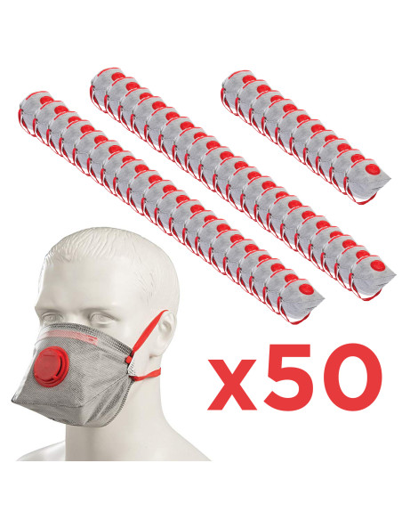 Pack 50 Masques FFP3 mieux que FFP2 pliable EN 149 avec Valve d'expiration