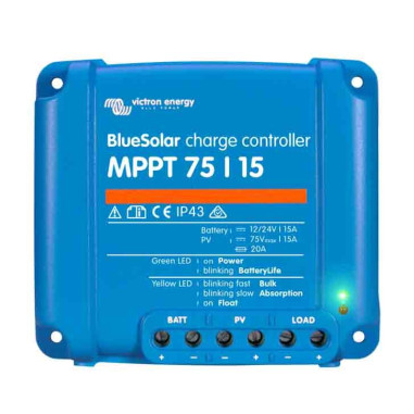 VICTRON Régulateur de Charge Solaire Ultra rapide MPPT 15A 75V BlueSolar 12/24V