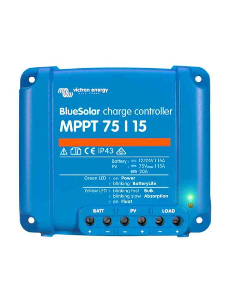 VICTRON Régulateur de Charge Solaire Ultra rapide MPPT 15A 75V BlueSolar 12/24V