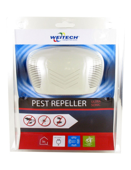 WEITECH PEST REPELLER Répulsif Ultrason Chasse Souris Rats Araignées Puces Tiques Insectes Rampants