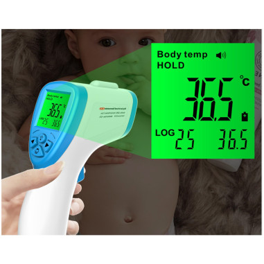 BZ-R6 Thermometre IR Infrarouge Frontal Sans Contact Température Bébé Adulte