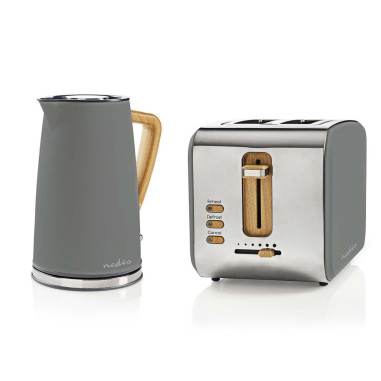PACK Soft Touch Bouilloire 1.7L + Grille Pain Gris 900w