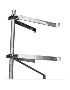 FIXATION MURALE EN U POUR MÂT DÉPORT 50 CM (PAR PAIRE)