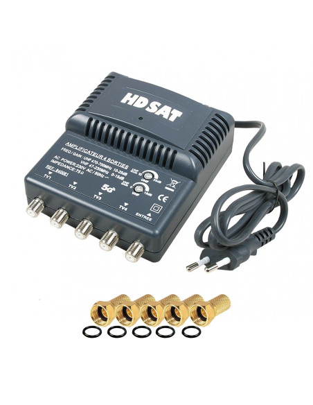 AMPLIFICATEUR TNT BLINDE 4 SORTIES ampli d'intérieur antenne tv 220V