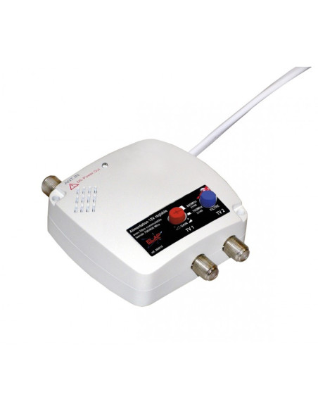 ELAP Antenne TNT PATCH HD 50 - Amplifiée - Gain 50 dB + ampli / alimentation 5/12/24/220 V - 2 sorties TV - IDÉAL MOBILHOME