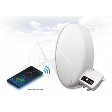 ELAP Antenne TNT PATCH 50 HD CONNECT - TNT HD - Amplifiée ampli / alimentation - 3 sorties TV - idéal Mobilhome
