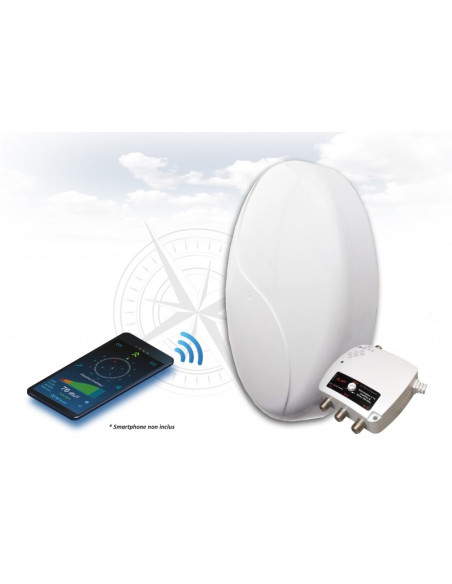 ELAP Antenne TNT PATCH 50 HD CONNECT - TNT HD - Amplifiée ampli / alimentation - 3 sorties TV - idéal Mobilhome