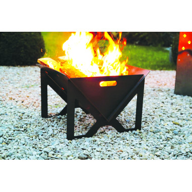 BRASERO en ACIER CORTEN Gris Métal  Barbecue 54.5x50x40cm
