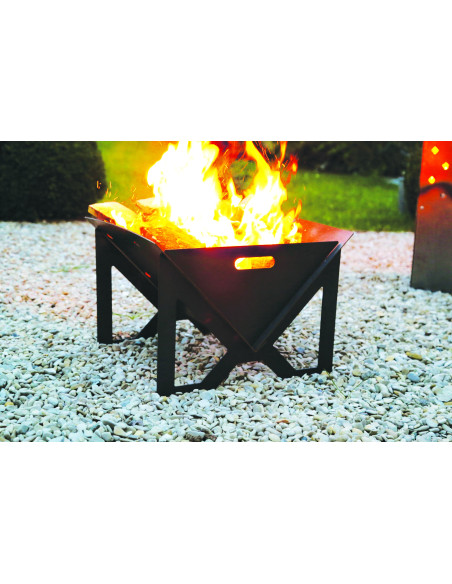 BRASERO en ACIER CORTEN Gris Métal  Barbecue 54.5x50x40cm