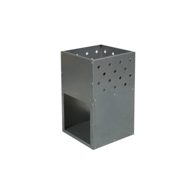 BRASERO en ACIER CORTEN Gris métal Barbecue 36x36x61cm