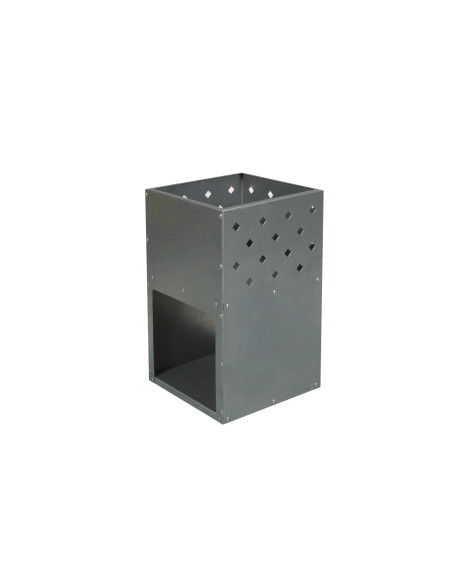 BRASERO en ACIER CORTEN Gris métal Barbecue 36x36x61cm