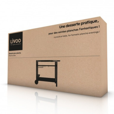 LIVOO Desserte pour Plancha Mobile sur roulette avec rangements