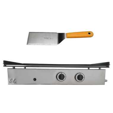 LIVOO Plancha Gaz 3 Bruleurs Inox 7.5 kW 10-12 Personnes