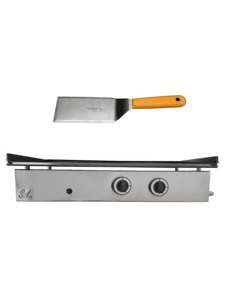 LIVOO Plancha Gaz 3 Bruleurs Inox 7.5 kW 10-12 Personnes