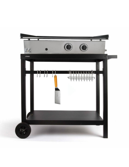LIVOO Plancha Gaz 3 Bruleurs Inox 7.5 kW 10-12 Personnes