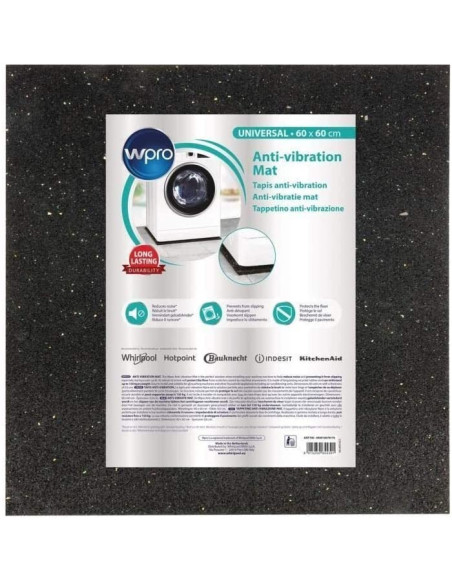 WPRO Tapis Anti Vibrations Universel 60 x 60 cm Lave-linge Lave-vaisselle