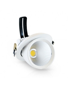 Spot LED Escargot Rond Inclinable et Orientable avec Alimentation Electronique 30W 3000K