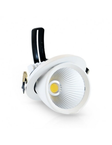 Spot LED Escargot Rond Inclinable et Orientable avec Alimentation Electronique 30W 3000K