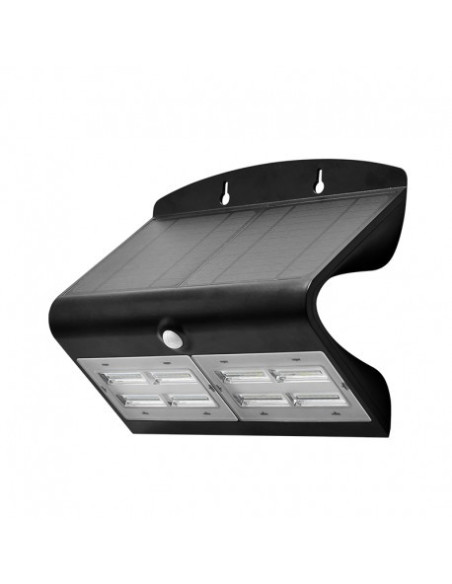Applique Murale LED Solaire 6.8W 4000K Noir + Détecteur