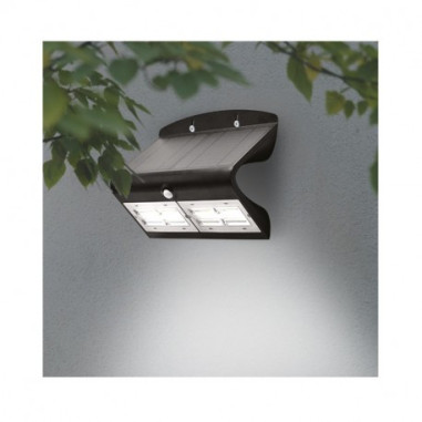 Applique Murale LED Solaire 6.8W 4000K Noir + Détecteur