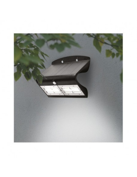Applique Murale LED Solaire 6.8W 4000K Noir + Détecteur