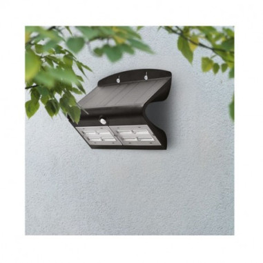 Applique Murale LED Solaire 6.8W 4000K Noir + Détecteur