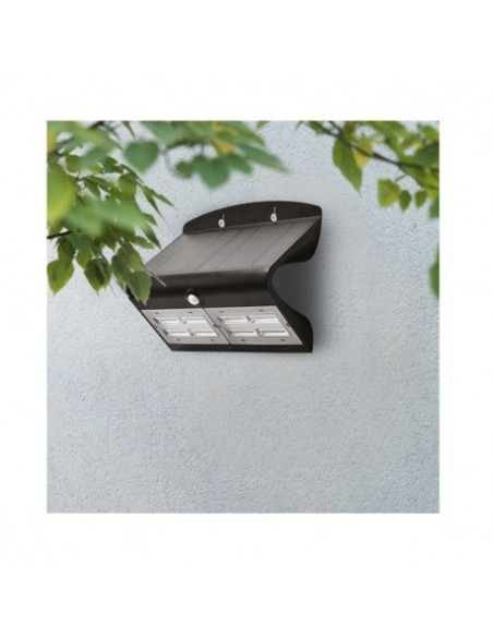 Applique Murale LED Solaire 6.8W 4000K Noir + Détecteur