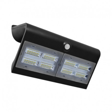 Applique Murale LED Solaire 6.8W 4000K Noir + Détecteur