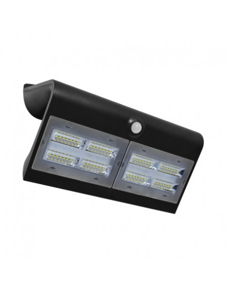 Applique Murale LED Solaire 6.8W 4000K Noir + Détecteur