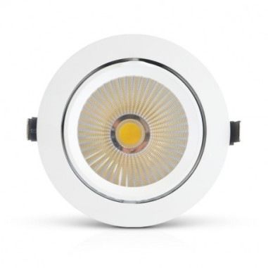 Spot LED Escargot Rond Inclinable et Orientable avec Alimentation Electronique 40W 4000K