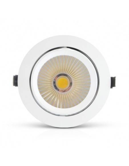 Spot LED Escargot Rond Inclinable et Orientable avec Alimentation Electronique 40W 4000K