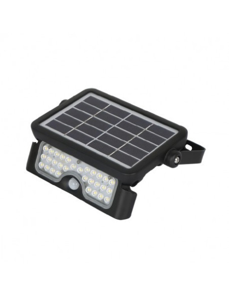 Projecteur Led Solaire 5W (45W) Blanc neutre 4000°K Détecteur et batterie