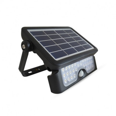 Projecteur Led Solaire 5W (45W) Blanc neutre 4000°K Détecteur et batterie