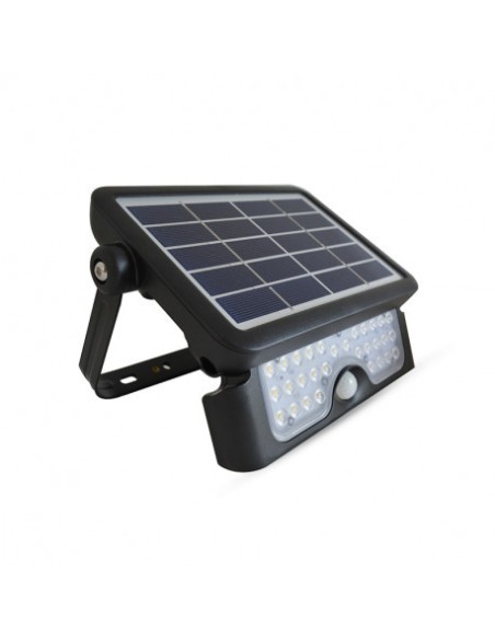 Projecteur Led Solaire 5W (45W) Blanc neutre 4000°K Détecteur et batterie