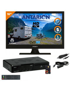 Pack ANTARION TV 16" 40cm Téléviseur Camping-Car + Récepteur Satellite TNTSAT