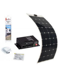ANTARION Kit Panneau Solaire Monocristallin Souple 130w pour Camping car