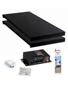 ANTARION ALL BLACK Kit Complet Panneau Solaire 120W + Régulateur MPPT 10A