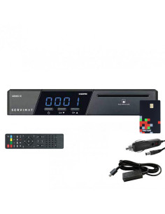 SERVIMAT Récepteur TV satellite HD +Carte TNTSAT V6 + Câble 12V + Déport IR 1.80m 
