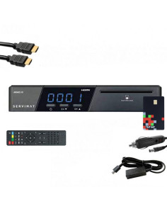 SERVIMAT Récepteur satellite HD + Carte TNTSAT V6 + Câble HDMI + Câble 12V + Déport IR