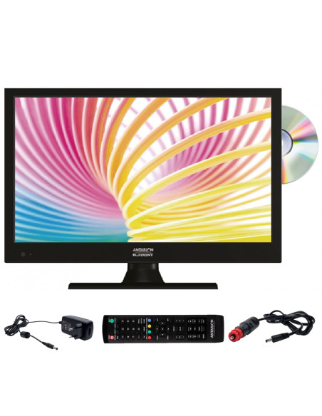 ANTARION TV LED 16" 40cm Télévision HD TNT Camping 12V DVD intégré