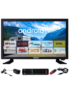 ANTARION TV LED 22" 55cm Téléviseur FULL HD ANDROID Bluetooth Smart TV Camping Car