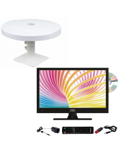 Pack ANTARION TV LED 16" 40cm Télévision HD DVD intégré + Antenne TNT Omnidirectionnelle