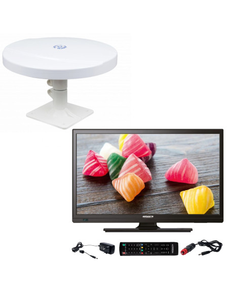 Pack ANTARION TV LED 19" 48cm Téléviseur HD 12V + Antenne TNT Omnidirectionnelle