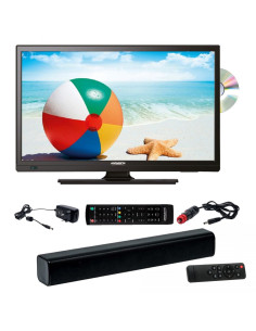 Pack ANTARION TV LED 19" 48cm Téléviseur HD Tuner 4K DVD + Barre de Son Compact 30W